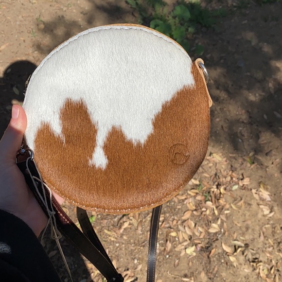 Brand New Real Cow Hyde Round Purse - Picture 8 of 9